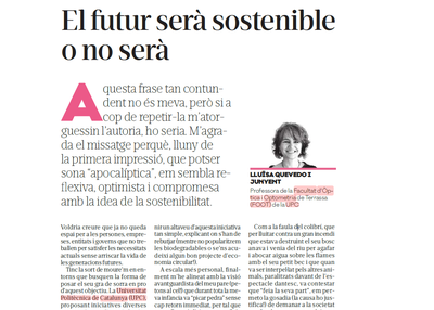 El futuro será sostenible o no será