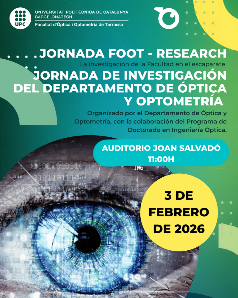Sesión de acogida del Máster Universitario en Optometría y Ciencias de la Visión, Jornada FOOT Research y Jornada de Investigación del DOO